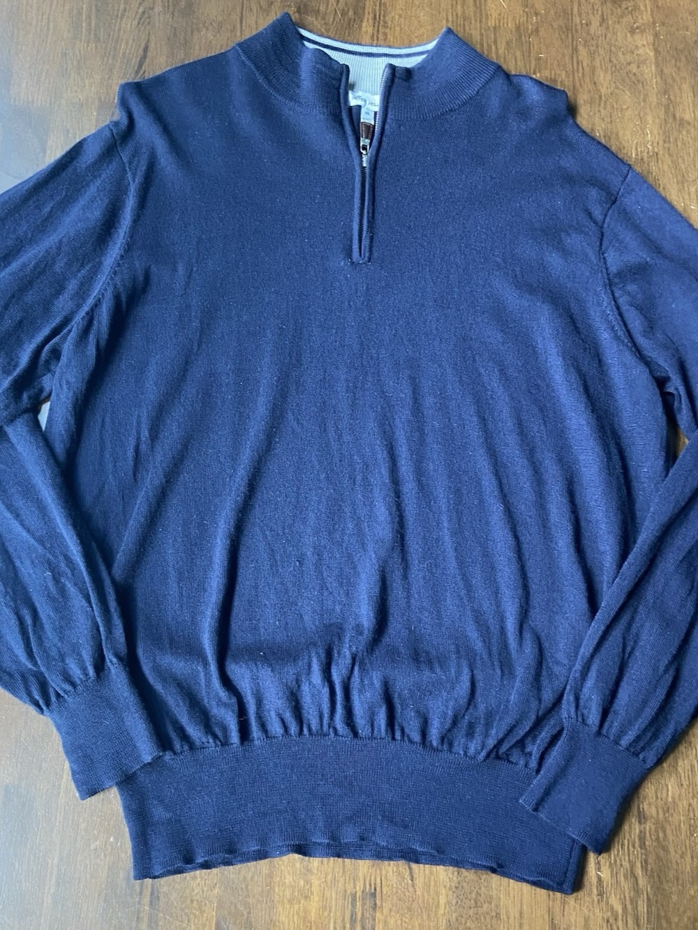 Peter Millar Crown Soft Merino-Silk Quarter-Zip Sweater Blue XL